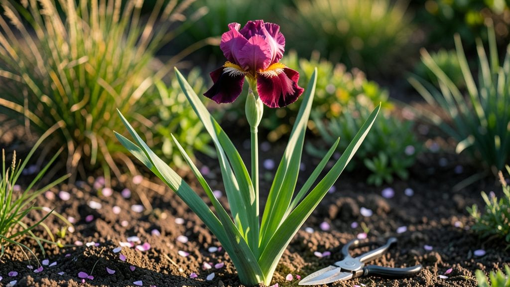 Beautiful Iris Flowers: Pollinator Haven With Vibrant Purple Velvety Petals