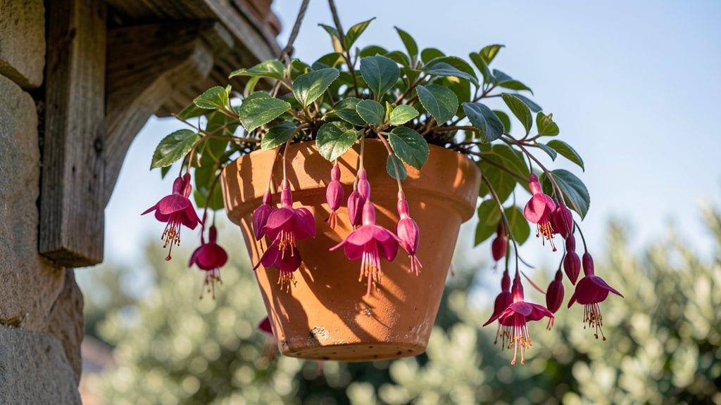 Fuchsia Hanging Basket Flowers: Vibrant Vertical Drama for Sunlit Spaces