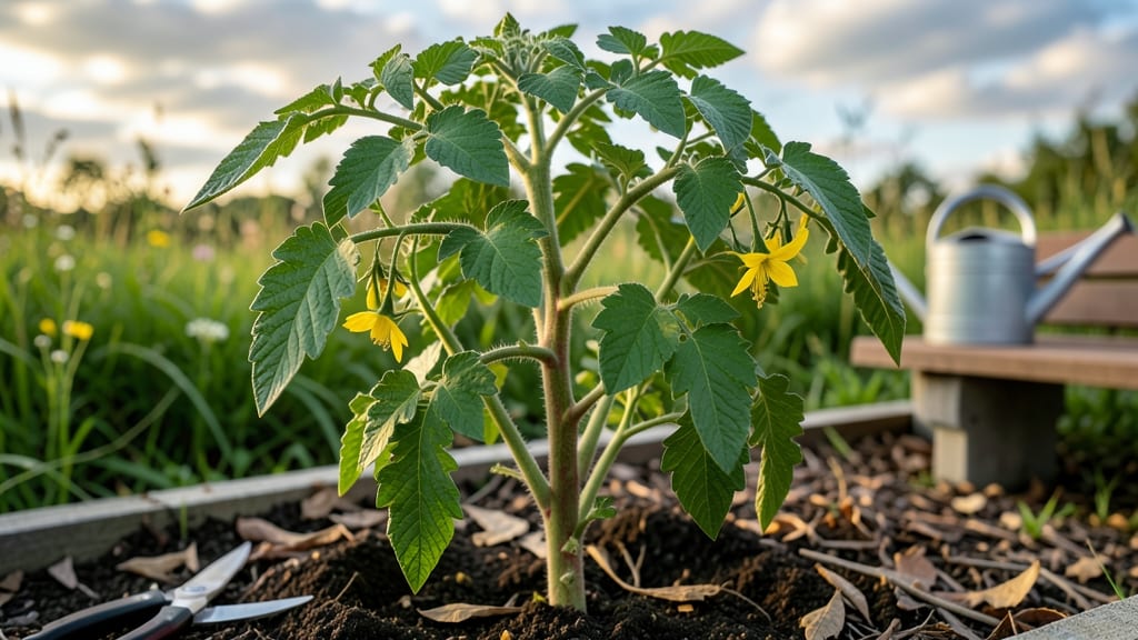 Small Tomato Plants Flowering: Pinch Suckers for Bigger Harvests